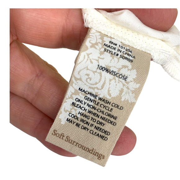 New Soft Surroundings Plus Sz 2X Ivory Leopard Print Blouse Poet Cuff 5DR89 NWOT - Picture 4 of 6